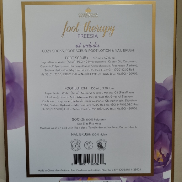 Purple Freesia soft slipper socks/freesia lotion gift packages (Goldessence) - Picture 3 of 3